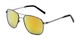 Angle of The Manny Bifocal Reading Sunglasses in Grey with Yellow Mirror, Men's Aviator Reading Sunglasses