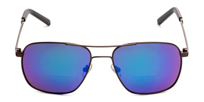 Front of The Manny Bifocal Reading Sunglasses in Bronze with Blue/Green Mirror
