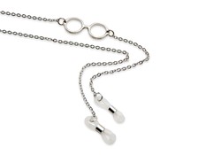 Angle of Metal Eyeglass Motif Chain in Silver, Women's and Men's  