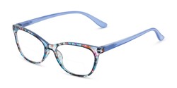 Angle of The Molly Bifocal in Periwinkle Blue Tortoise, Women's Cat Eye Reading Glasses