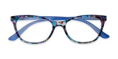 Folded of The Molly Bifocal in Periwinkle Blue Tortoise