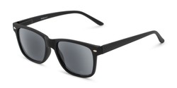Angle of The Nantucket Reading Sunglasses in Matte Black with Smoke, Women's and Men's Retro Square Reading Sunglasses