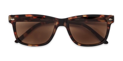 Folded of The Nantucket Reading Sunglasses in Matte Tortoise with Amber