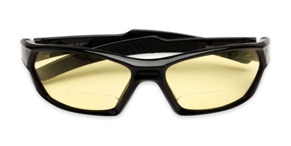 Folded of The Night Yellow Lens Bifocal Safety Goggles in Black with Yellow Lenses