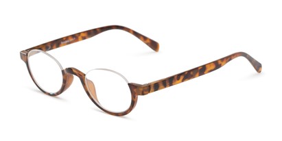 Angle of The Oliver in Brown Tortoise, Women's and Men's Round Reading Glasses