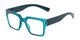 Angle of The Woodbridge in Teal Crystal, Men's Square Reading Glasses
