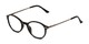 Angle of The Petula in Black, Women's Round Reading Glasses