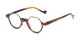 Angle of The Piccadilly in Brown Stripe, Women's and Men's Round Reading Glasses