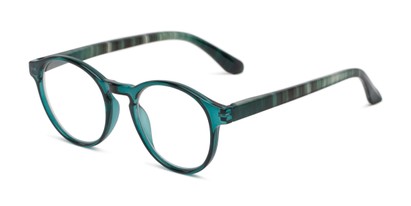 Angle of The Quinn in Green, Women's Round Reading Glasses