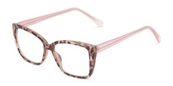 Angle of The Rae Multifocal Reader in Tan Tortoise/Rose Pink, Women's Cat Eye Reading Glasses