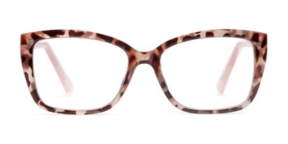Front of The Rae Multifocal Reader in Tan Tortoise/Rose Pink