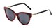 Angle of The Rhonda Bifocal Reading Sunglasses in Red Tortoise/Gold with Smoke, Women's Cat Eye Reading Sunglasses