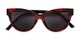 Folded of The Rhonda Bifocal Reading Sunglasses in Red Tortoise/Gold with Smoke
