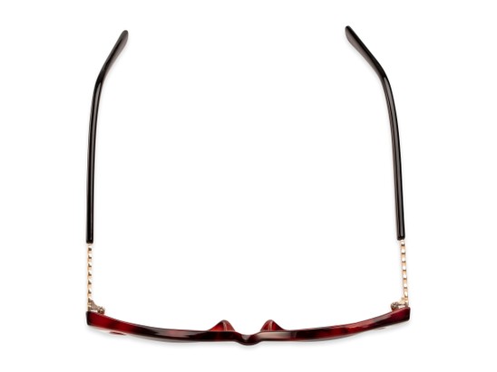 Overhead of The Rhonda Bifocal Reading Sunglasses in Red Tortoise/Gold with Smoke