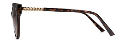 Side of The Rhonda Bifocal Reading Sunglasses in Brown Tortoise/Gold with Amber