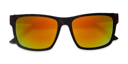 Folded of The Roman Bifocal Reading Sunglasses in Matte Tortoise with Yellow Mirror