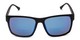 Front of The Roman Bifocal Reading Sunglasses in Matte Black with Blue Mirror