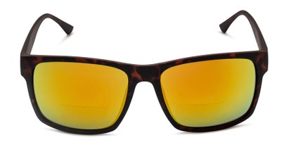 Front of The Roman Bifocal Reading Sunglasses in Matte Tortoise with Yellow Mirror