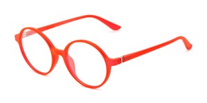 Angle of The Bartlett in Matte Red, Women's Round Reading Glasses