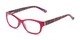 Angle of The Ruthie in Berry Pink/Floral Print, Women's Cat Eye Reading Glasses