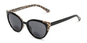 Angle of The Mayra Sun in Black/Leopard, Women's Cat Eye Reading Sunglasses