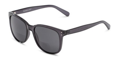 Angle of The Sarasota Bifocal Reading Sunglasses in Charcoal Grey with Smoke, Women's Square Reading Sunglasses