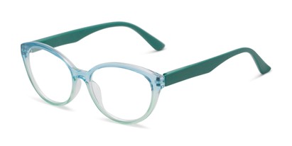Angle of The Savannah in Green/Blue, Women's Cat Eye Reading Glasses