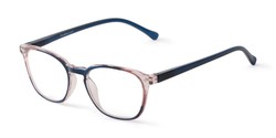 Angle of The Serene in Blue/Pink, Women's Round Reading Glasses