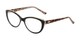 Angle of The Sofia in Black/Leopard, Women's Cat Eye Reading Glasses