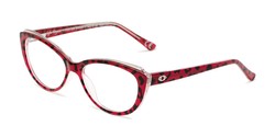 Angle of The Sofia in Red/Leopard, Women's Cat Eye Reading Glasses