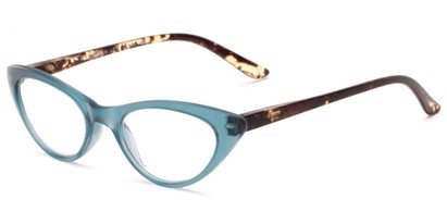 Angle of The Stella in Blue/Tortoise, Women's Cat Eye Reading Glasses