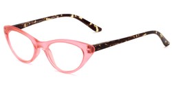 Angle of The Stella in Pink/Tortoise, Women's Cat Eye Reading Glasses