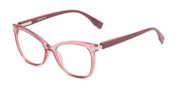 Angle of The Tanya Blue Light Reader in Rose Pink, Women's Cat Eye Computer Glasses