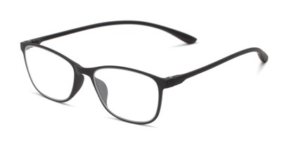 Angle of The Taylor in Matte Black, Women's and Men's Rectangle Reading Glasses