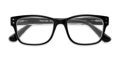Folded of The Tristan Pop of Power™ Blue Light Reader in Black/Clear