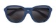 Folded of The Tulip Bifocal Reading Sunglasses in Dark Blue with Smoke
