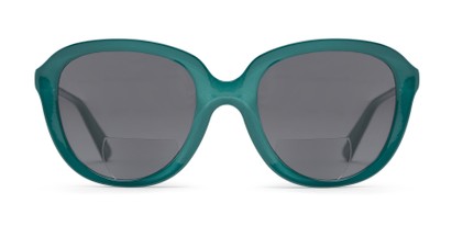 Front of The Tulip Bifocal Reading Sunglasses in Jade Green with Smoke