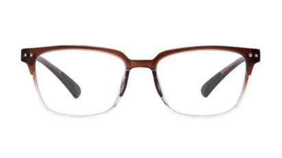 Front of The Malcolm in Crystal Brown/Fade Crystal Clear