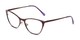 Angle of The Victoria in Wine, Women's Cat Eye Reading Glasses