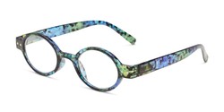 Angle of The Visionary in Blue Tortoise, Women's and Men's Round Reading Glasses