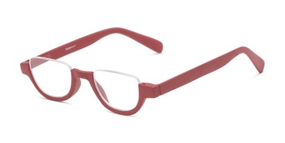 Angle of The Wallace in Matte Burgundy Red, Women's and Men's Round Reading Glasses