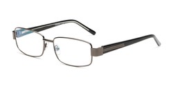 Angle of The Wes Multi Focus Reader by Foster Grant in Gunmetal Grey, Men's Rectangle Reading Glasses