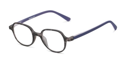 Angle of The Whitaker in Matte Grey Tortoise/Blue, Women's and Men's Round Reading Glasses