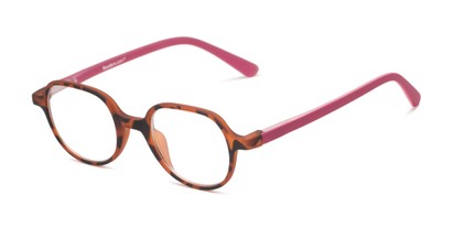 Angle of The Whitaker in Matte Brown Tortoise/Red, Women's and Men's Round Reading Glasses