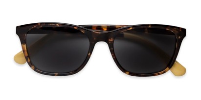 Folded of The Whitney Reading Sunglasses in Tortoise/Yellow with Amber