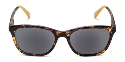 Front of The Whitney Reading Sunglasses in Tortoise/Yellow with Amber