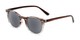 Angle of The Woodstock Reading Sunglasses in Brown/Clear Stripe Fade with Smoke, Women's and Men's Round Reading Sunglasses