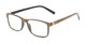 Angle of The Randall in Tan Wood Print, Men's Rectangle Reading Glasses