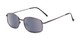 Angle of The Randy Reading Sunglasses in Matte Grey with Smoke, Men's Rectangle Reading Sunglasses