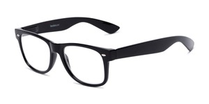 Angle of The Red Bluff in Black, Women's and Men's Retro Square Reading Glasses
